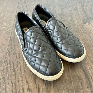 Steve Madden Quilted Faux Leather Slip on Sneakers